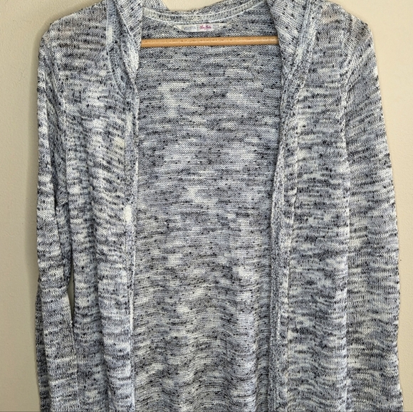 Hollister Lucy Hale Marled Fringe Hem Open Front Long Cardigan Sweater Size XS/S - Picture 2 of 6